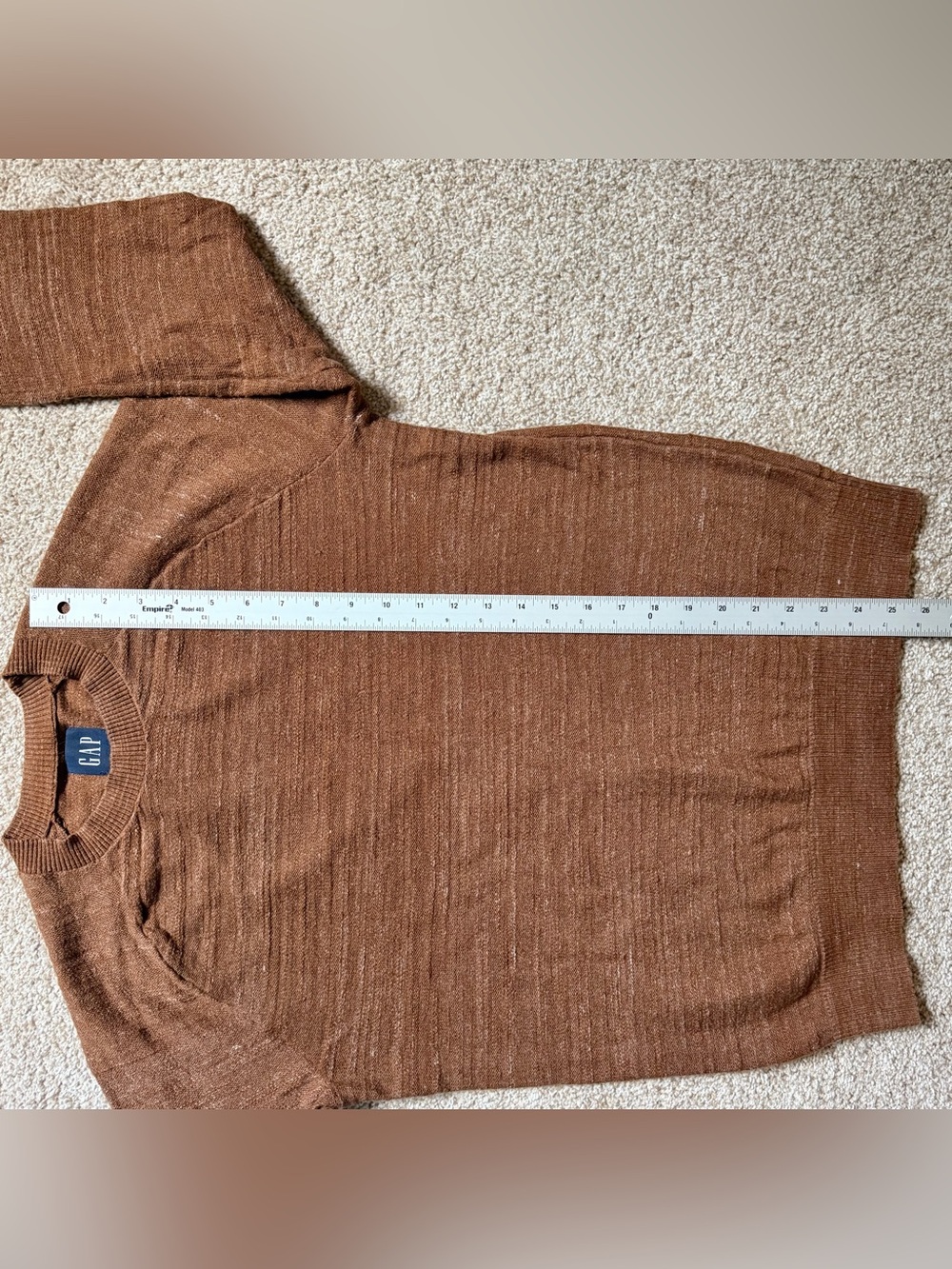 Gap Men’s 100% Cotton Crewneck Sweater Rust Brown M Medium Pullover Long Sleeve - Picture 10 of 10